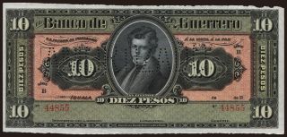 El Banco de Guerrero, 10 Pesos, 191?