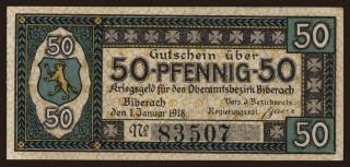 Biberach, 50 Pfennig, 1918