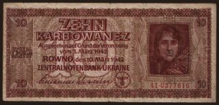 Rowno, 10 Karbowanez, 1942