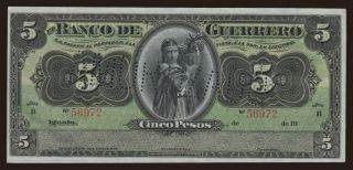 Banco De Guerrero, 5 pesos, 1906