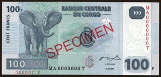 100 francs, 2007, SPECIMEN