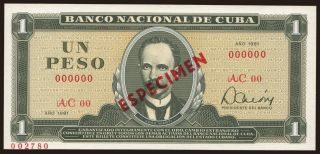 1 peso, 1981, ESPECIMEN