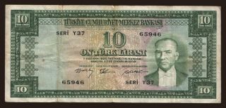 10 lira, 1958