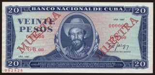 20 pesos, 1987, MUESTRA