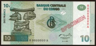 10 francs, 1997, SPECIMEN