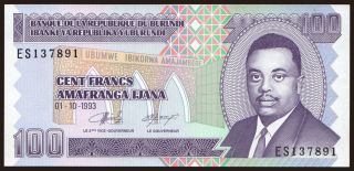 100 francs, 1993