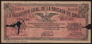 Brigada de Sinaloa, 1 peso, 1914