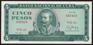 5 pesos, 1987