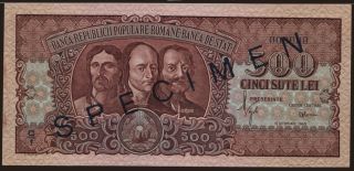 500 lei, 1949, SPECIMEN