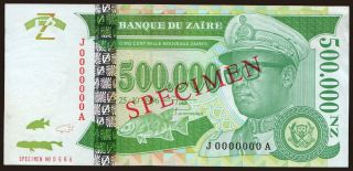 500.000 zaires, 1996, SPECIMEN