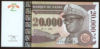 20.000 zaires, 1996