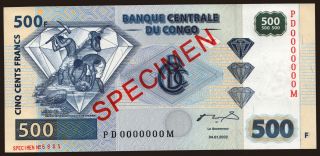 500 francs, 2002, SPECIMEN
