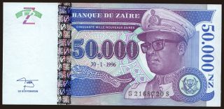 50.000 zaires, 1996