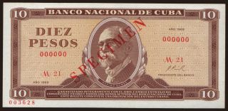 10 pesos, 1969, SPECIMEN
