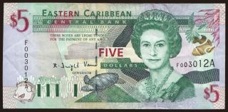 5 dollars, 2000, (Antigua)