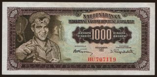 1000 dinara, 1955