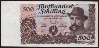 500 Schilling, 1953, MUSTER