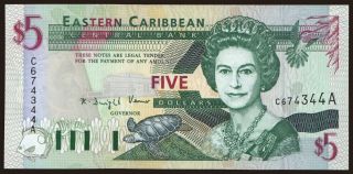 5 dollars, 1994, (Antigua)