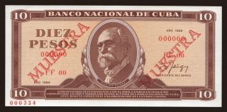 10 pesos, 1989, MUESTRA