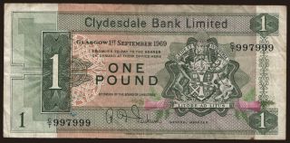 Clydesdale Bank Limited, 1 pound, 1969