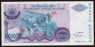 RSK, 100.000 dinara, 1994, SPECIMEN