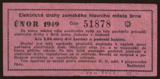 Brno/ Elektrické Dráhy, 2.50 korun, 1949