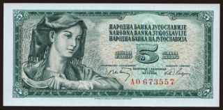 5 dinara, 1968