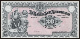Banco sur Americano, 20 sucres, 1920