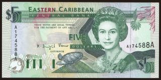 5 dollars, 1993, (Antigua)