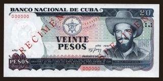 20 pesos, 1991, SPECIMEN