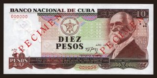 10 pesos, 1991, SPECIMEN