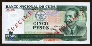 5 pesos, 1991, SPECIMEN