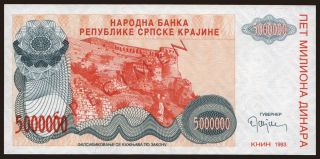 RSK, 5.000.000 dinara, 1993, SPECIMEN