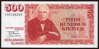 500 kronur, 1961