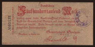 Saulgau/Gewerbebank Saulgau, 500.000 Mark, 1923