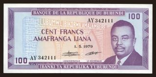 100 francs, 1979