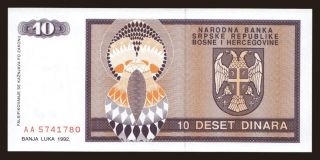 RSBH, 10 dinara, 1992