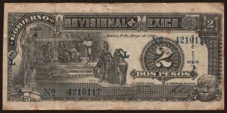 Gobierno Provisional de Mexico, 2 pesos, 1916
