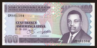 100 francs, 2001