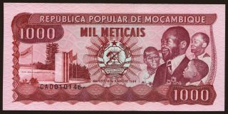 1000 meticais, 1989
