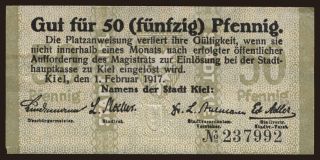 Kiel, 50 Pfennig, 1917