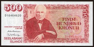500 kronur, 1986