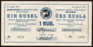Port Kunda, 1 rubel, 1941