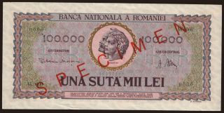 100.000 lei, 1947, SPECIMEN