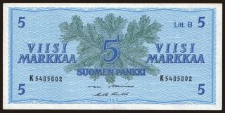 5 markka, 1963, litt. B