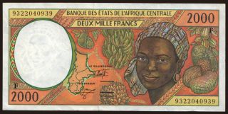 Central African Republic, 2000 francs, 1993