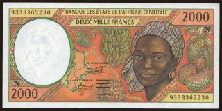 Equatorial Guinea, 2000 francs, 1993