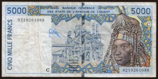 Burkina Faso, 5000 francs, 1992