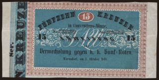 Warnsdorf/ J. A. Wehner, 15 Kreuzer, 1849