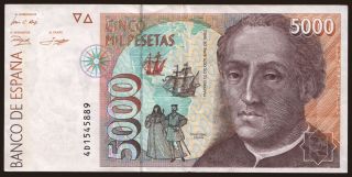 5000 pesetas, 1992